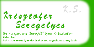 krisztofer seregelyes business card